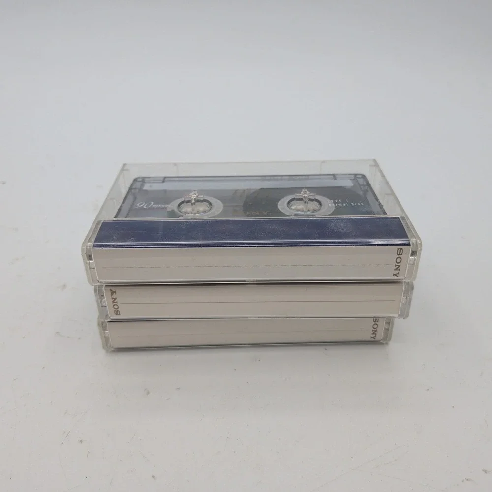 Sony HiFi 90 Type I Normal Bias Blank Audio Cassette Tapes Lot of 3 90 Minute